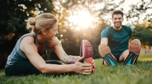 Healthy-Happy-Couple-Stretching-Grass