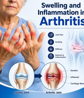 Person experiencing arthritis swelling in the hands with visible joint inflammation and stiffness.