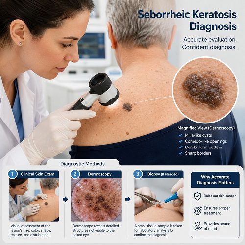 How Is Seborrheic Keratosis Diagnosed? Skin Exams, Dermoscopy and Biopsy