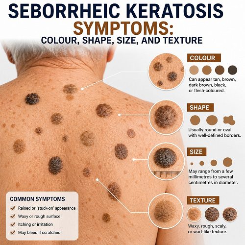 Seborrheic Keratosis Symptoms: Colour, Shape, Size, and Texture