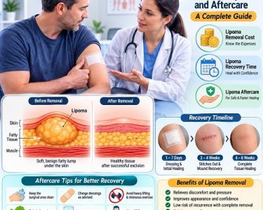 Lipoma removal cost, recovery time, and aftercare following surgical lipoma removal treatment.
