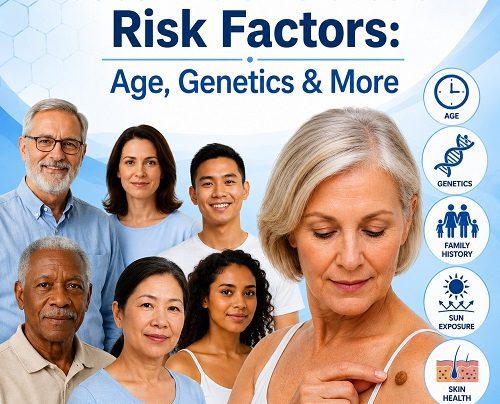 Older adult examining seborrheic keratosis skin growth showing common seborrheic keratosis risk factors including age and genetics.