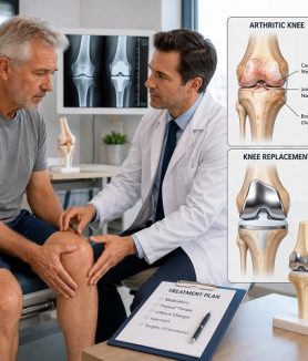 Arthritis surgery consultation for severe joint pain and joint replacement