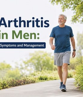 Man experiencing arthritis symptoms while managing joint pain
