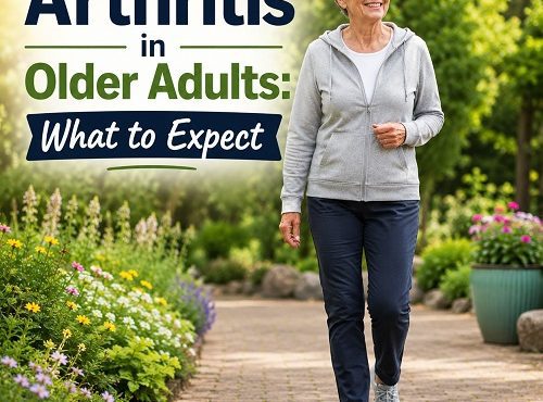 Older adult walking outdoors while managing arthritis and maintaining healthy joint movement