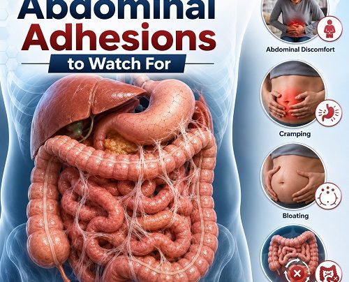 Early abdominal adhesions symptoms showing scar tissue affecting the intestines