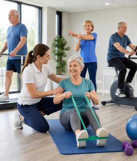 Person performing safe low-impact exercises for arthritis and joint mobility