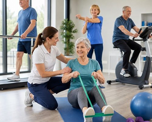 Person performing safe low-impact exercises for arthritis and joint mobility