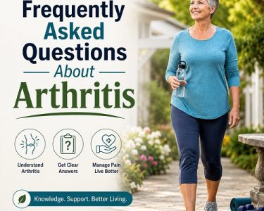 Arthritis FAQ covering common questions about arthritis symptoms, treatment, and joint management