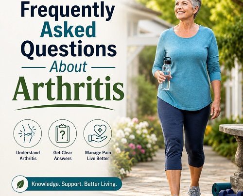 Arthritis FAQ covering common questions about arthritis symptoms, treatment, and joint management