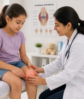 Juvenile Arthritis in children showing joint pain and inflammation