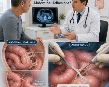 Abdominal adhesions surgery and adhesiolysis for bowel obstruction