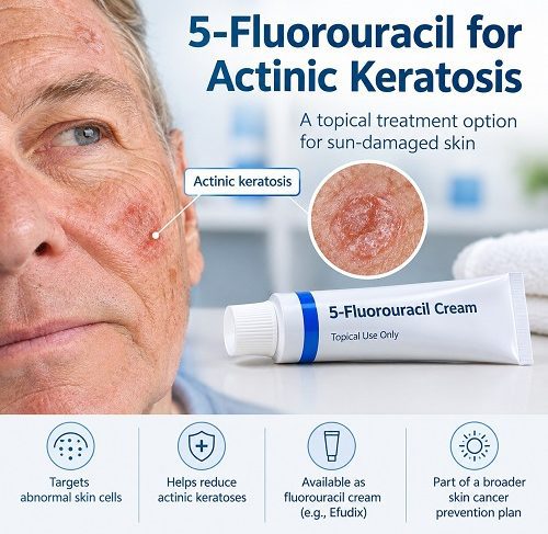 5-fluorouracil cream treatment for actinic keratosis on sun-damaged facial skin