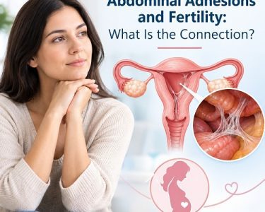 Abdominal adhesions and fertility showing pelvic scar tissue around the fallopian tubes and ovaries