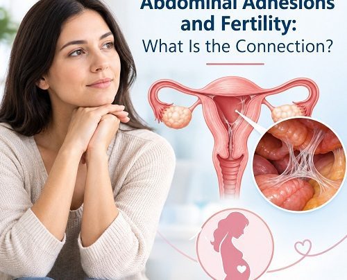 Abdominal adhesions and fertility showing pelvic scar tissue around the fallopian tubes and ovaries