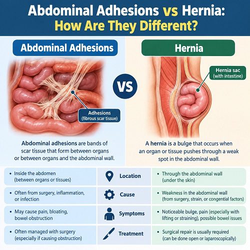 Abdominal Adhesions vs Hernia: How Are They Different?