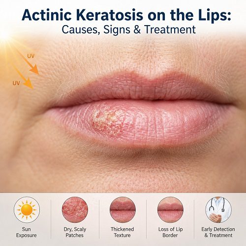 Actinic Keratosis on the Lips: Causes, Signs & Treatment