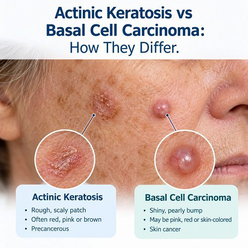 Actinic Keratosis vs Basal Cell Carcinoma: How They Differ