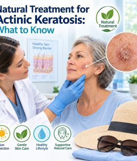Natural treatment for actinic keratosis with sun protection and gentle skin care