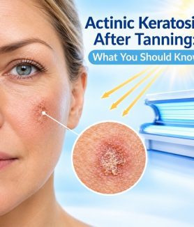 Actinic keratosis from tanning and UV-related skin damage