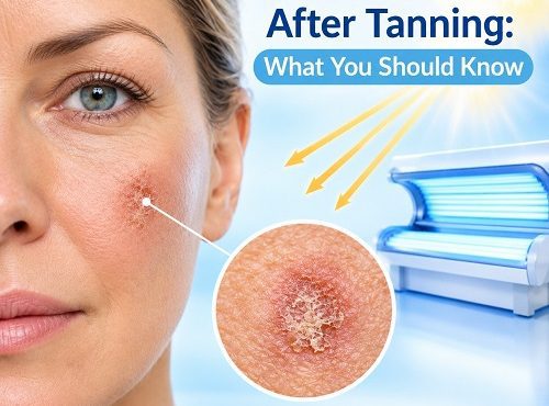 Actinic keratosis from tanning and UV-related skin damage