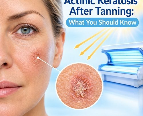 Actinic keratosis from tanning and UV-related skin damage
