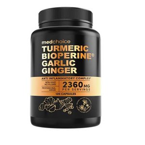 4-in-1 Turmeric Curcumin w Bioperine 2360mg (120 ct) | 95% Curcuminoids, Ginger Root, Garlic Pills, Black Pepper | Health Inflammatory Support Joint Pain Heart Health | Made in The USA (Pack of 1)