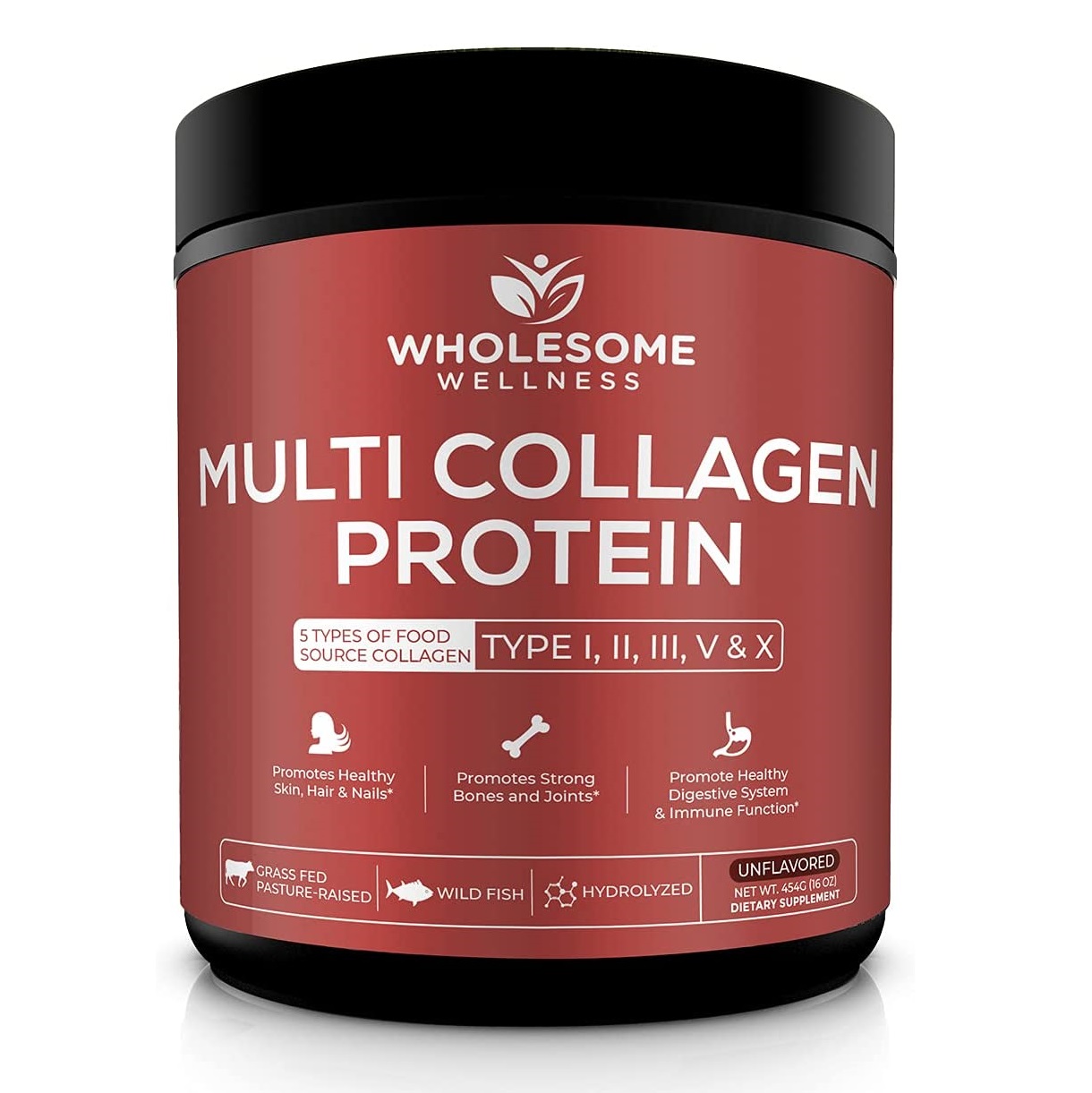 Nature's Nutrition Multi Collagen Peptides Powder – Hydrolyzed Type I & III, Unflavored, Keto Friendly