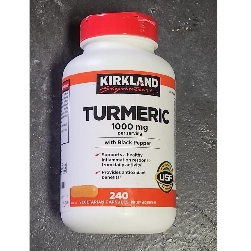 Kirkland TURMERIC with Black PEPPER Supplement 1000 mg 240 Capsules 1225